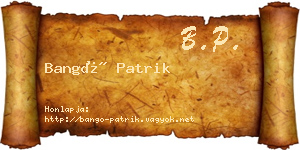Bangó Patrik névjegykártya