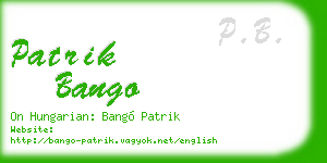 patrik bango business card